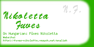 nikoletta fuves business card